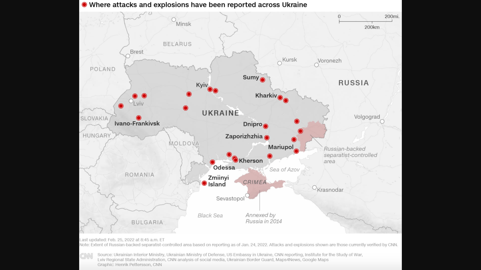 Où sont les conflits en cours à travers l'Ukraine